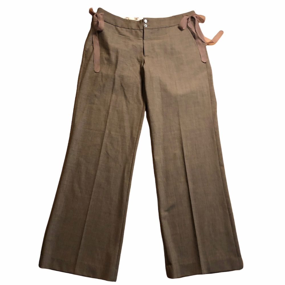 REBECCA TAYLOR Wool Trousers with Silk Ribbon Ties Sz 4